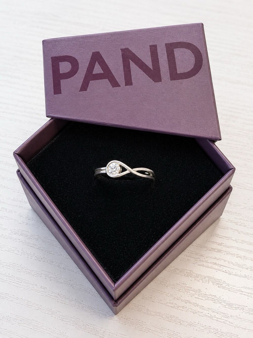 Pandora Infinite Sterling Silver 0.15ct D Lab-Grown Diamond Solitaire Ring Sz 5